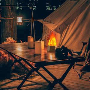 Hiện đại không thấm nước LED ngọn lửa mô phỏng ấm Trắng ABS đêm đèn USB có thể sạc lại hướng dẫn sử dụng nút pin hoạt động chiếu sáng - Product Image 3