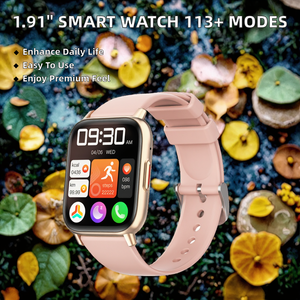 Montre connectée fitness avec écran tactile de 1,91 pouces pour hommes/femmes, étanche IP68, <span class=keywords><strong>113</strong></span>+ modes sportifs, système d'exploitation Android, bracelet en silicone - Product Image 2