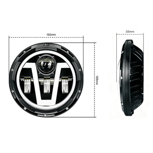Phares LED ronds de 7 pouces avec anneau <span class=keywords><strong>halo</strong></span> de type X, DRL, clignotant ambre, étanches IP67, lentille de projecteur pour véhicules tout-terrain 4x4 - Product Image 5