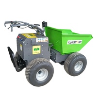 KONSTANT 300KG Elektro Mini Dumper 4WD Beton-Schubkarre 1600W Baustellen-Minidumper mit Hydraulik und Akku