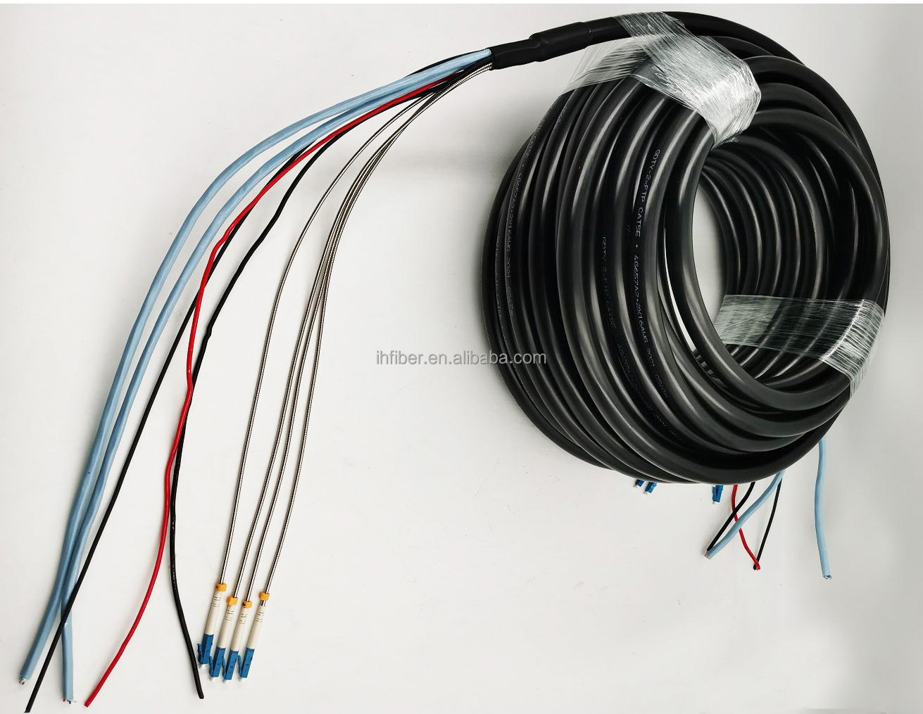 Singlemode G657A1 Hybrid Cable Assembly 10AWG Composite Fiber Optic Cable