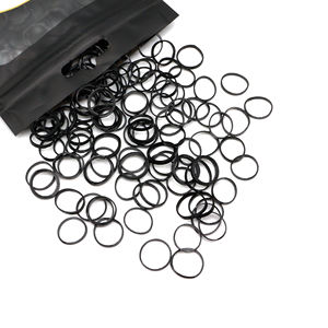 Fábrica auditada BSCI Lirong 360PCS Reutilizable Reciclado TPU Negro Durable Sin daños en el cabello Bandas de goma para el cabello trenzado elástico - Product Image 1