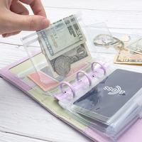 Pochette à fermeture éclair A5A6A7A9 pour classeur à 6 trous, pochette transparente en PVC pour feuilles mobiles, enveloppe à monnaie, organiseur de documents