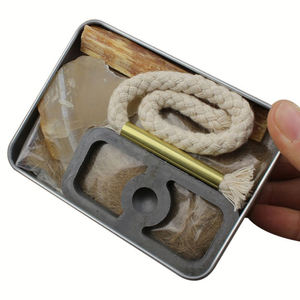 Hojalata de bolsillo de yute de supervivencia, piedra de fuego de arranque con Fatwood - Product Image 2