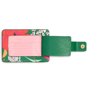 Etiqueta de <span class=keywords><strong>Maleta</strong></span> de Cuero Vegano Resistente con Diseño Floral Verde, Impermeable, a la Moda, con Color <span class=keywords><strong>Personalizado</strong></span>, para Viajes, <span class=keywords><strong>Identificador</strong></span> de Equipaje de PU - Product Image 2
