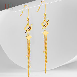 ต่างหูจี้รูปดาวสีทองแท้18K ต่างหู AU750สำหรับเจ้าสาวต่างหูสำหรับงานหมั้นงานแต่งงานต่างหูทองแท้18K - Product Image 5