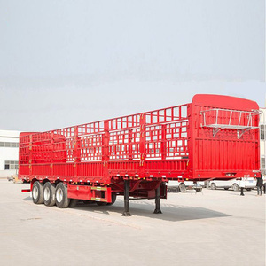 รถพ่วงกึ่งพ่วงแบบมีรั้วเหล็ก 3 เพลา สำหรับงานหนัก ระบบกันสะเทือนแบบ Heavy-duty ตำแหน่งตะแกรง ยาง 12R22.5 วัสดุเหล็กกล้าคาร์บอน ได้รับการรับรองมาตรฐาน DOT รองรับน้ำหนักได้สูงสุด - Product Image 5