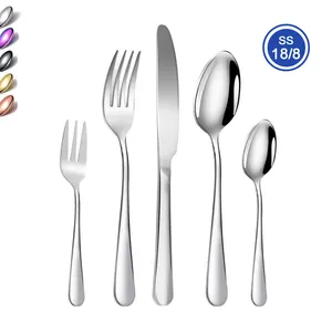 พรีเมี่ยม Besteck ชุดเงินสเตอร์ลิงมีดช้อนส้อมทอง Flatware ชุดบ้านโรงแรมร้านอาหาร 18/10 สแตนเลสชุดช้อนส้อม