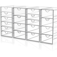 Organisateur de maquillage en acrylique YFXCVSL, 19 tiroirs, lot de 4, rangement transparent pour salle de bain, armoire de toilette, organisation de bureau
