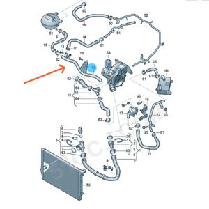 Manguera de Refrigerante 5Q0121070AB para Volkswagen Tiguan, Jetta, Touran, Golf, Repuesto de Termostato del Motor - Product Image 1