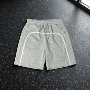 Shorts Bermuda en Coton Gris Côtelé pour Homme avec Bande Latérale et Cordon de Serrage à la Taille, Séchage Rapide, Décontracté, Écologique, Bangladesh - Product Image 2