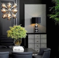 Lampe de bureau LED réglable en cristal fumé, design moderne et élégant, haut de gamme, pour salon, chambre, canapé, bureau, salle de thé