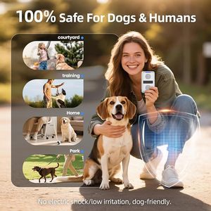 Collier anti-aboiement ultrasonique pour chien, dispositif de contrôle à fréquence et portée réglables, rechargeable par Type-C, étanche, aide à l'entraînement des animaux de compagnie - Product Image 4