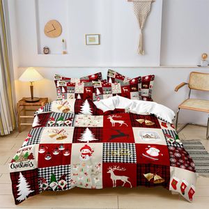 Ensemble de housse de <span class=keywords><strong>couette</strong></span> moderne imprimé en 3D à prix avantageux, motif bonhomme de neige et <span class=keywords><strong>cerf</strong></span> de Noël, 3 pièces avec taies d'oreiller, toutes tailles disponibles - Product Image 4