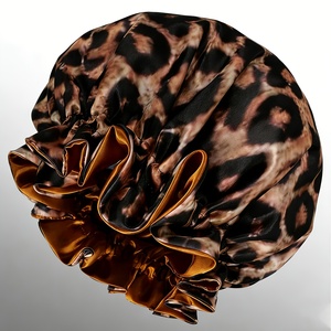 <span class=keywords><strong>Bonnet</strong></span> <span class=keywords><strong>de</strong></span> <span class=keywords><strong>nuit</strong></span> <span class=keywords><strong>en</strong></span> satin léopard noir sexy pour femme, double couche, réversible, doux et confortable, imprimé guépard, imitation <span class=keywords><strong>soie</strong></span>, vente <span class=keywords><strong>en</strong></span> gros - Product Image 1