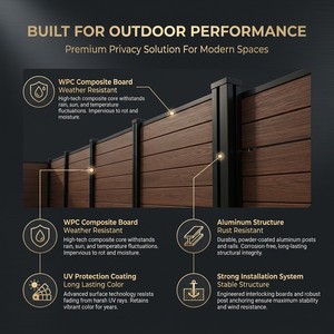 Clôture WPC en gros pour l'extérieur, anti-corrosion, imperméable, anti-insectes, pour villa, jardin, balcon, <span class=keywords><strong>terrasse</strong></span>, cloison de séparation - Product Image 4