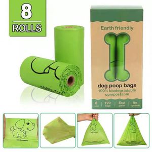 Environmentally Friendly No Plastic Pet Garbage <b>Bag</b> Roll <b>Compostable</b> PLA+PBAT+Corn Starch Gravure Printed Household Pet Poop <b>Bag</b> - Product Image 2