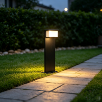 Lampe de jardin LED extérieure moderne, lampadaire de jardin noir rectangulaire, éclairage de chemin pour villa, cour et aménagement paysager