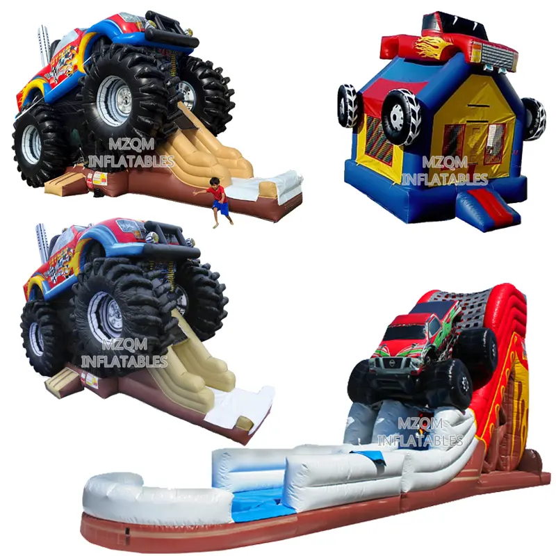 Custom Giant Inflatable Monster Truck Pickup Bounce House Jumping Bouncy Castle Truck Grave Digger