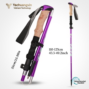 Adjustable Aluminum Alloy Trekking <b>Pole</b> With <b>Wooden</b> Handle And Twist Lock For Hiking - Product Image 4