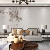 Grande Tela Murale in Stile Chinoiserie con Motivi Auspiciosi, Impermeabile, Stampata UV, Ecologica, ad Alta Definizione, Senza Cuciture