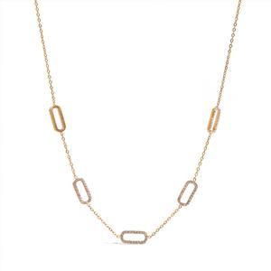 Collar de Diamantes Chapado en Oro de 14k y 18k para Mujer y Hombre, Moderno, Impermeable, Antideslustre, de Acero Inoxidable Original - Product Image 3