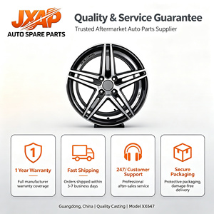 ล้อแม็กซ์ JAXP Aftermarket Sport Design 4x108 อลูมิเนียมอัลลอยด์ ขนาด <span class=keywords><strong>14</strong></span> 15 16 17 นิ้ว สีดำหน้าเจียร CB 65 1 วง - Product Image 6