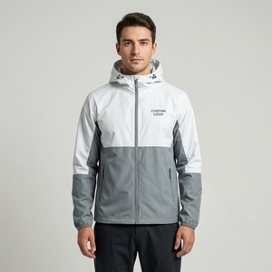 Chaqueta cortavientos con capucha y bloques de color para hombre, impermeable, con cremallera, estilo deportivo, para exteriores, nueva tendencia, chaquetas de calidad para hombre - Product Image 4
