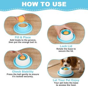 Gamelle interactive anti-éclaboussures et anti-ballonnements, enrichissante, moderne, de luxe, pastel, à alimentation lente pour chien - Product Image 3