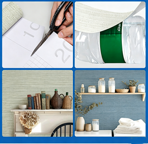 Papier peint auto-adhésif personnalisé à rayures et carreaux texturé lin pour murs d'accentuation de cuisine, salle de sport, salon - Décoller et coller - Product Image 6