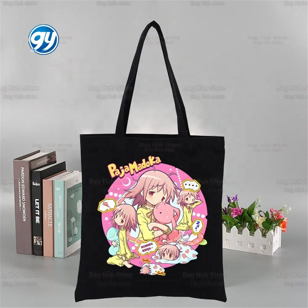 Puella Magi magischer schwarzer Einkaufstasche wiederverwendbar Madoka Anime Buch Akemi Mami Sakura Kyouko Kinder-Handtaschen