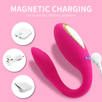 Vibrador Inalámbrico en Forma de U para Mujer, Flexible, Estimulador de Punto G y Clítoris, Silicona, Doble Vibración, Juguetes Sexuales Eróticos