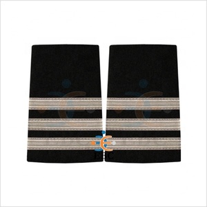 OEM Bạc 1/2/3/4 thanh epaulette thanh trượt phi công epaulettes màu đen vải phi công Phi Hành Đoàn đồng phục Vai epaulet cosplay xếp hạng sọc - Product Image 1