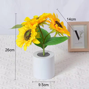 LED Night Light Rechargeable Sunflower Lights Interior Lighting Bedroom Bedside Desktop Decoration <b>Table</b> Lamp Night Lamps - Product Image 6