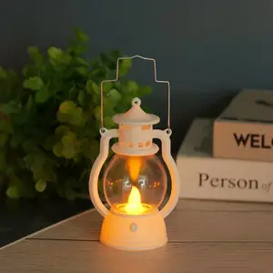 Lampe à huile Led en verre de haute qualité, couleur or argenté, 7 couleurs, bougie électronique, lumière de Camping