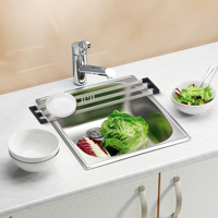 Étagère de cuisine moderne pliable en acier inoxydable antidérapante avec bords en silicone – Conception multifonctionnelle réglable et étanche pour évier