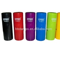 Tampon encreur rond en plastique ABS, mini-tampon personnalisé avec logo pour banque, bureau, documents, modèle portable R-0012