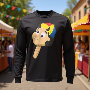 Camiseta de manga larga con diseño retro de Latinx Ice Cream Chusma Boy Popsicle - Product Image 3
