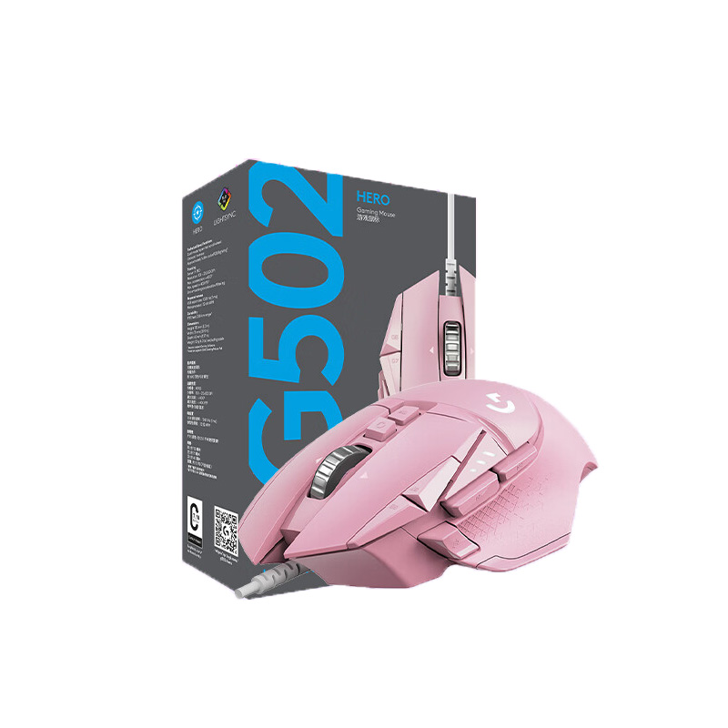 Logitech G502 HERO Dominator Pink Gaming Mouse - Ergonomic Design