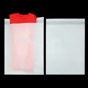 Wholesale recyclable self adhesive wax mailing shipping packaging custom logo frosted glassine paper envelope bag for clothing