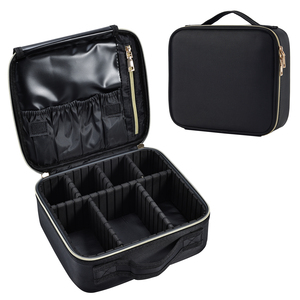 Travel Makeup Bag Portable Cosmetic Artist <b>Storage</b> Bag with Adjustable Dividers Makeup Brushes <b>Make</b> <b>up</b> Organizer Toiletry Bag - Product Image 1