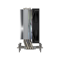 Radiateur d'ordinateur A40, tour simple, nickelé, refroidisseur d'air CPU à quatre ventilateurs, ventilateur de refroidissement de bureau ARGB pour un refroidissement efficace