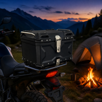 Boîte à bagages arrière pour moto en acier inoxydable modèle X 45L, vente en gros d'usine, boîte de rangement étanche pour les voyages