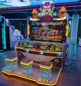 เครื่องเกมอาร์เคดสตรีทไฟท์เตอร์แบบหยอดเหรียญสำหรับ 3 ผู้เล่น รุ่น Battle Royale พร้อมสถานีเกมยิงลูกบอลสำหรับเด็กอายุ 1 ปีขึ้นไป ภาษาอังกฤษ - Product Image 1