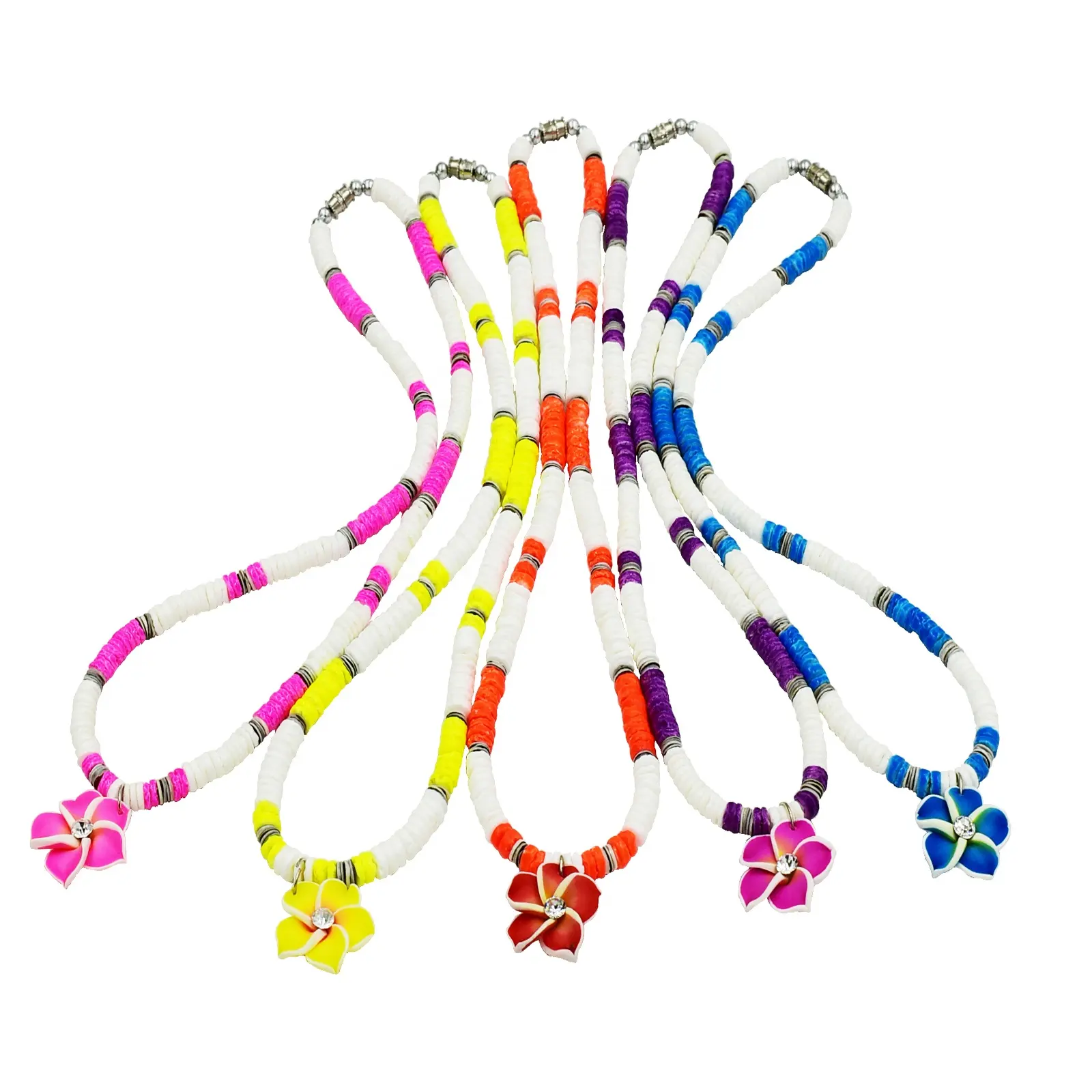 Богемные ожерелья из ракушек, красочные глиняные цветочные украшения, ожерелье, модные аксессуары для женщин, ожерелье, ювелирные изделия, сделанные в Cebu