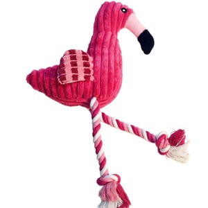 Dayanıklı Diş Kaşıyıcı Köpek Peluş Oyuncakları Flamingo Ses Çıkaran Pamuk Halatlı Evcil Hayvan Peluş Oyuncakları - Product Image 5