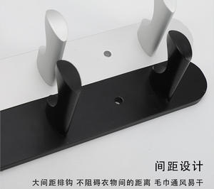 Crochets et supports muraux adhésifs robustes en aluminium à un seul niveau pour une organisation efficace dans la cuisine - Product Image 2