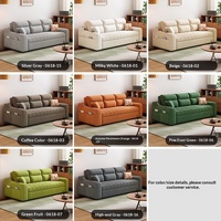 Canapé-lit multifonctionnel moderne et minimaliste en métal, avec mousse haute densité, pliable, extensible, rangement facile, en tissu