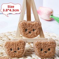Patchs brodés populaires en forme de tête d'ours, motif serviette, accessoires de vêtements d'été, petits animaux, cadeau DIY pour chaussures, chapeaux, sacs, pour femmes