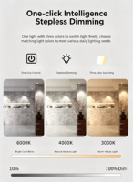 Miroir intelligent multifonctionnel à intensité variable avec affichage de l'heure pour salles de bain d'hôtels et villas